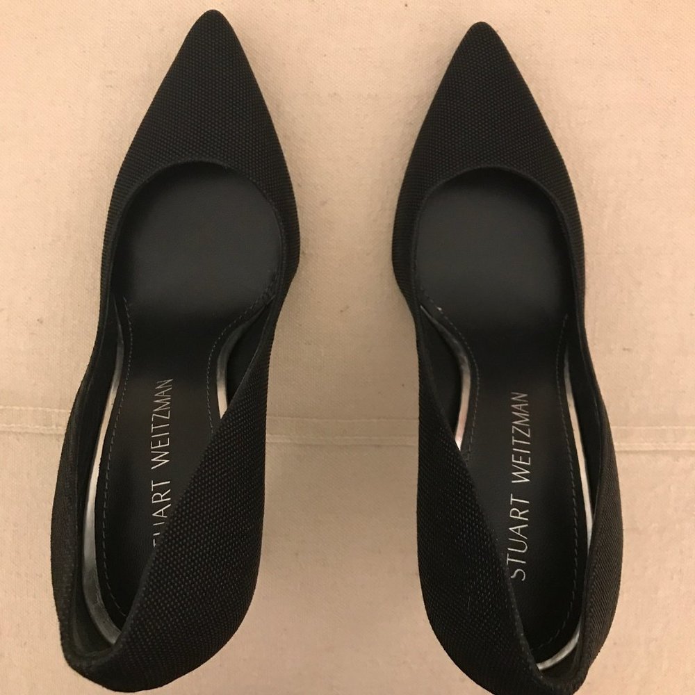 NEW STUART WEITZMAN Curvia Black Bead Nappa Heel US 7M - Picture 2 of 8